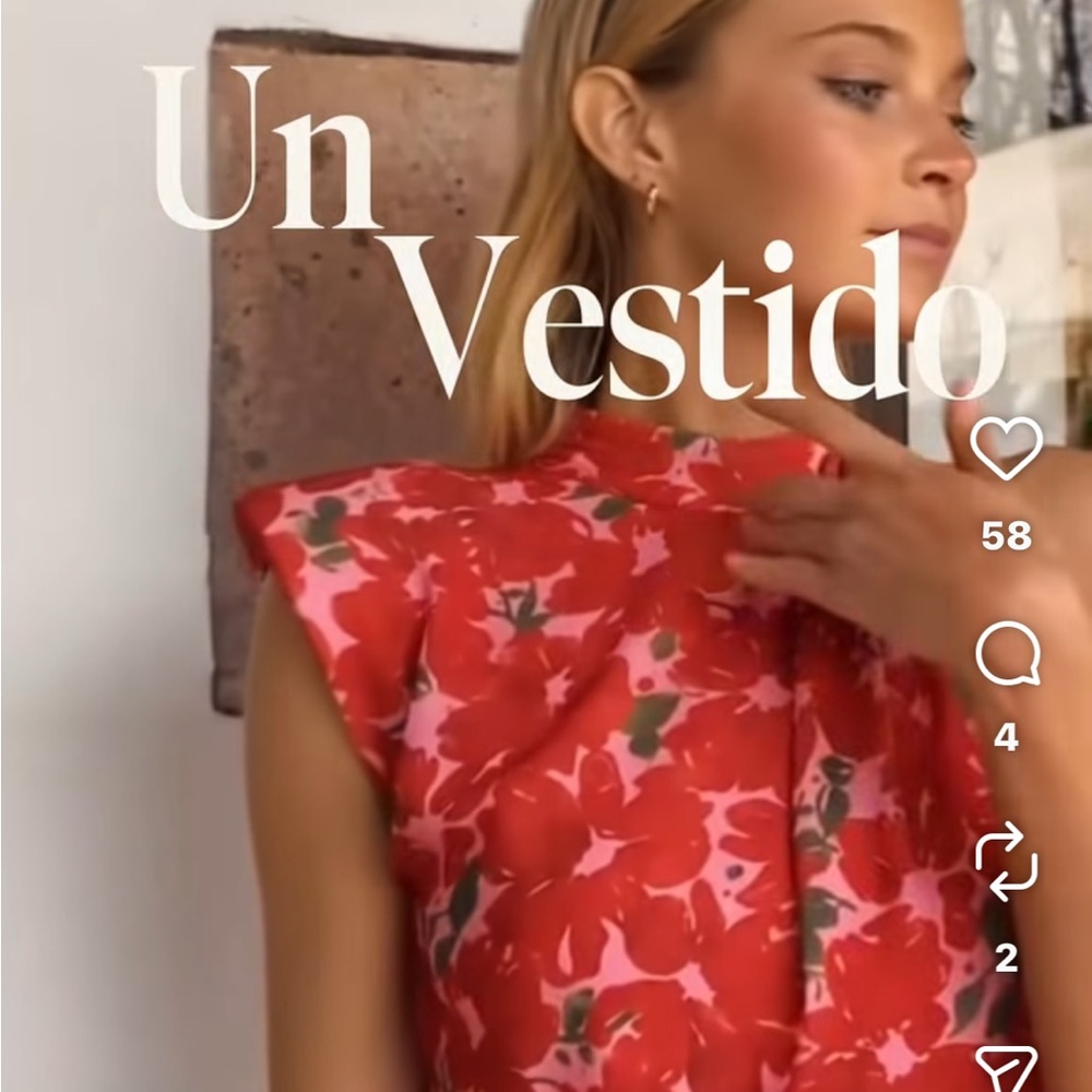 Lady Pipa Floral Red Midi Dress